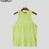 INCERUN Sommer Herren Ärmellose Mesh Sheer Lace Lose Tank Tops