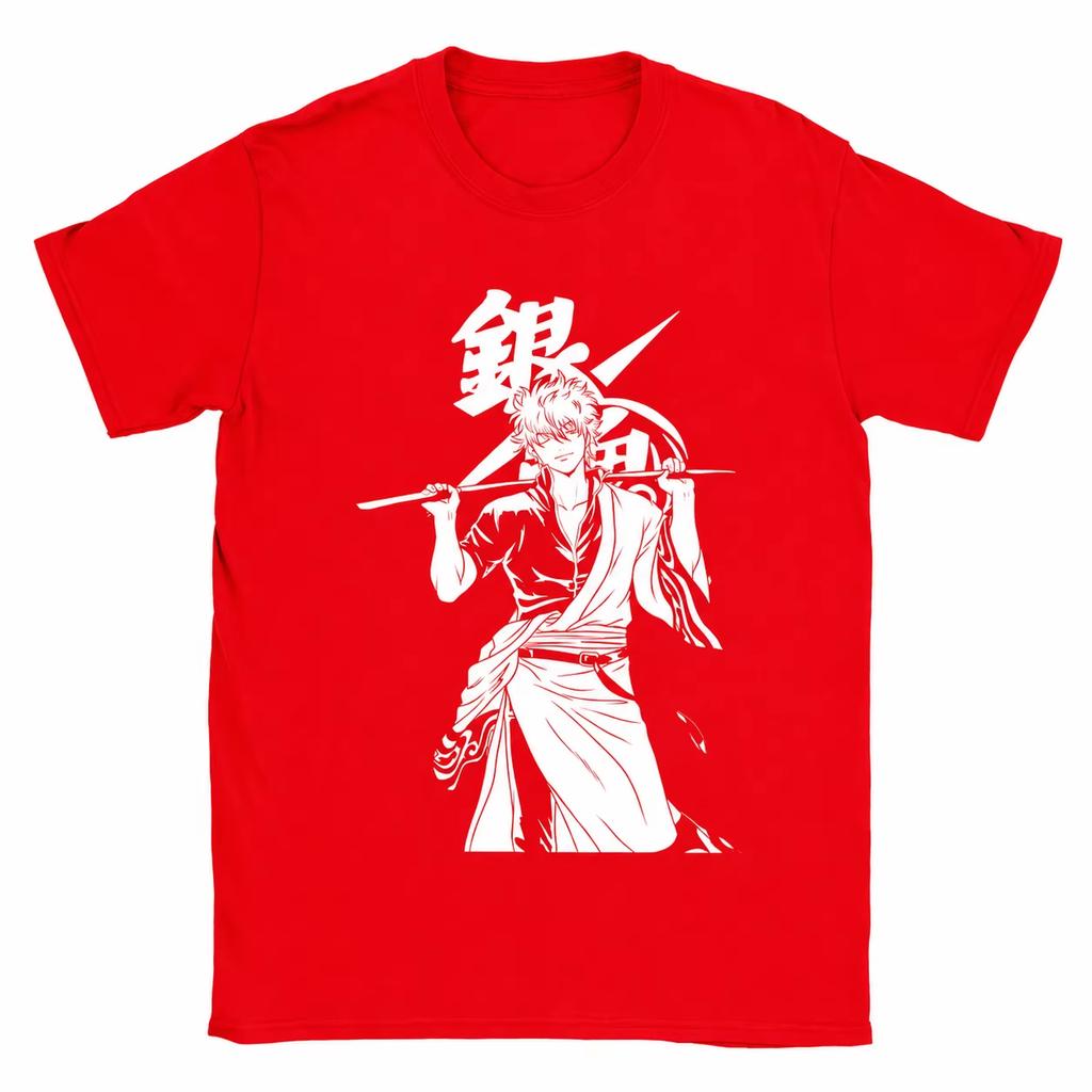Boy's Casual Cotton Crew Neck T-shirt Summer Gintama Sakata Gintoki Anime Vintage T-Shirt Unisex Harajuku Streetwear Casual Tops For M Unisex,gift,Top