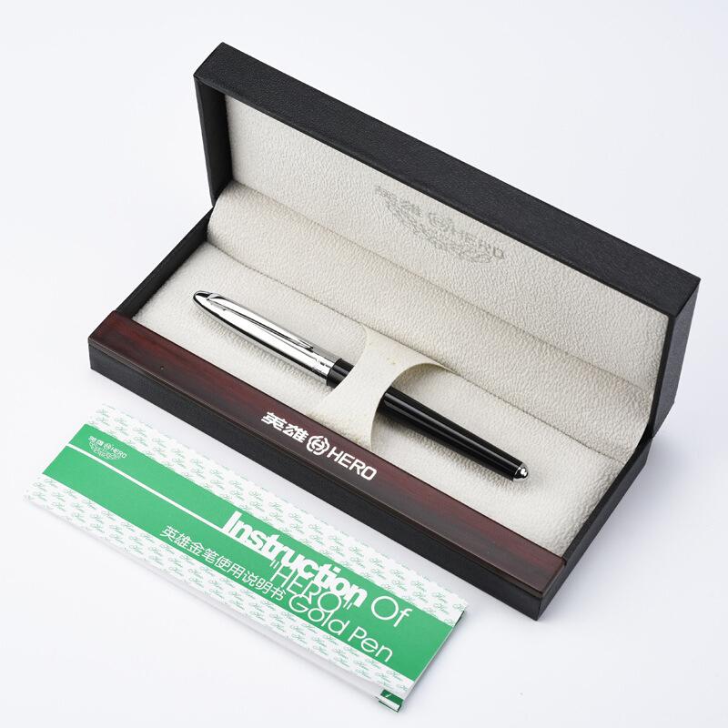 

Hero 100 10K Gold Nib Novelty Fountain Pen Multicolor Metal Authentic Ink Pen Fine Nib 0.5mm Business Gift Set чорний