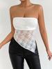 Spring/Summer 2026 Hot Selling Women's Asymmetrical Lace Spliced Bandeau Top