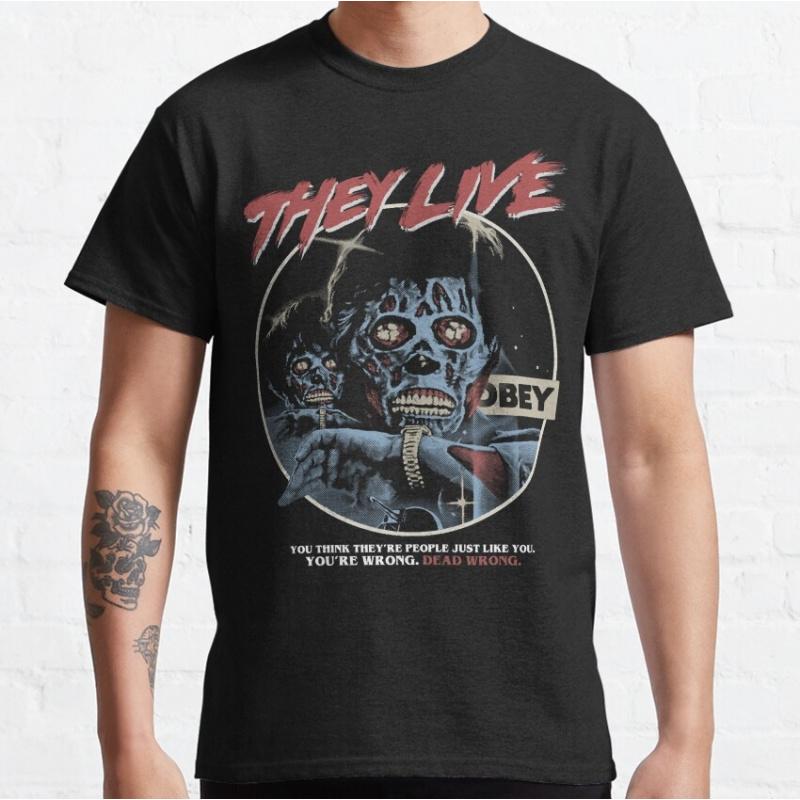 Retro Sic-Fi They Live Gift T Shirt 40801 John carpenter Vintage Horror movie Alien Graphic clo