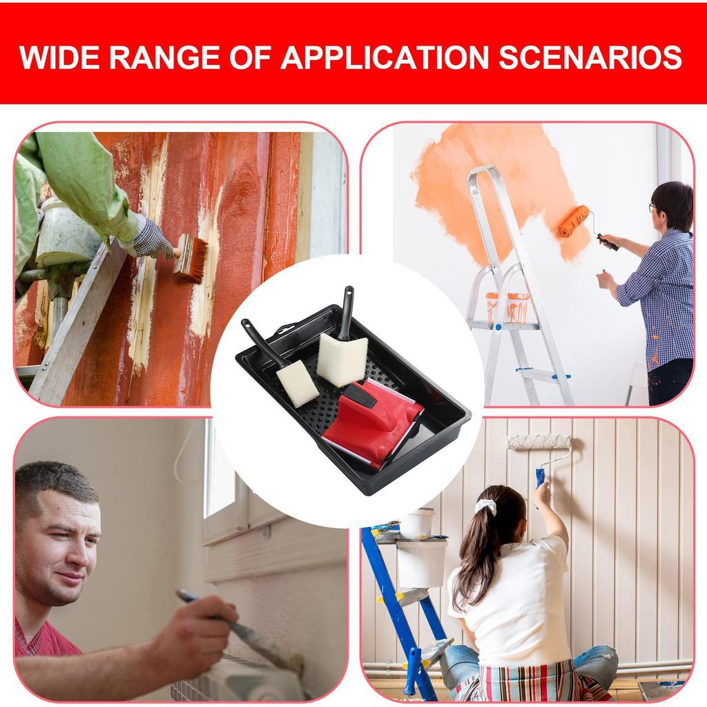 Edge Paint Brush 4pcs Corner Edge Painter Tool for Painting Wall Corner Brush with Trim and Touch-up Pad Paint Cutting Edge Tool