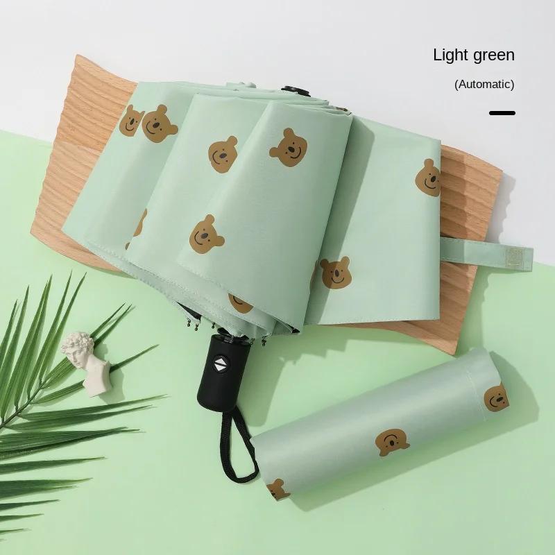 Regenschirm Cartoon Regen Dual-Use-Sonnenschirm Uv Bär Werbung Regenschirm Falten Sonnenschirm Sonne