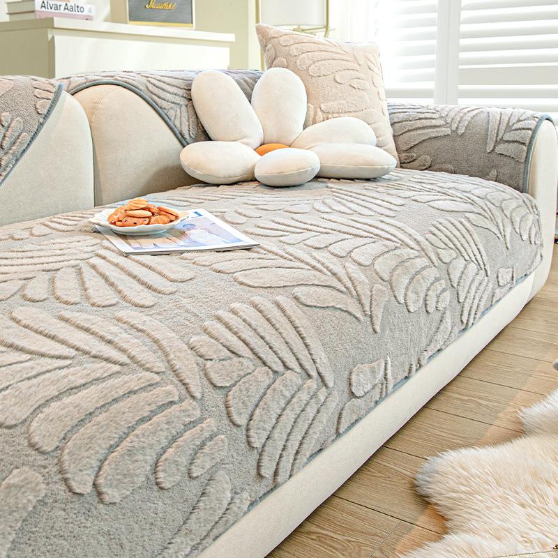 

Плюшевая подушка для дивана в виде кролика, новый универсальный противоскользящий чехол для дивана на все времена года, плюшевый чехол на спинку, тканевое полотенце 110*240