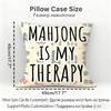 Mahjong Cushion Cover Household Decoration Linen Sofa Cushion Cover: Skin-Friendly & Breathable with Invisible Zipper