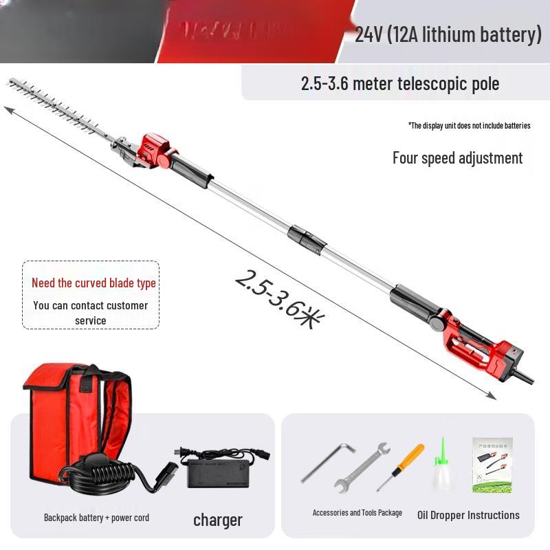 

Jinggong 24V Cordless Electric Telescopic Hedge Trimmer CN plug (adapter included)