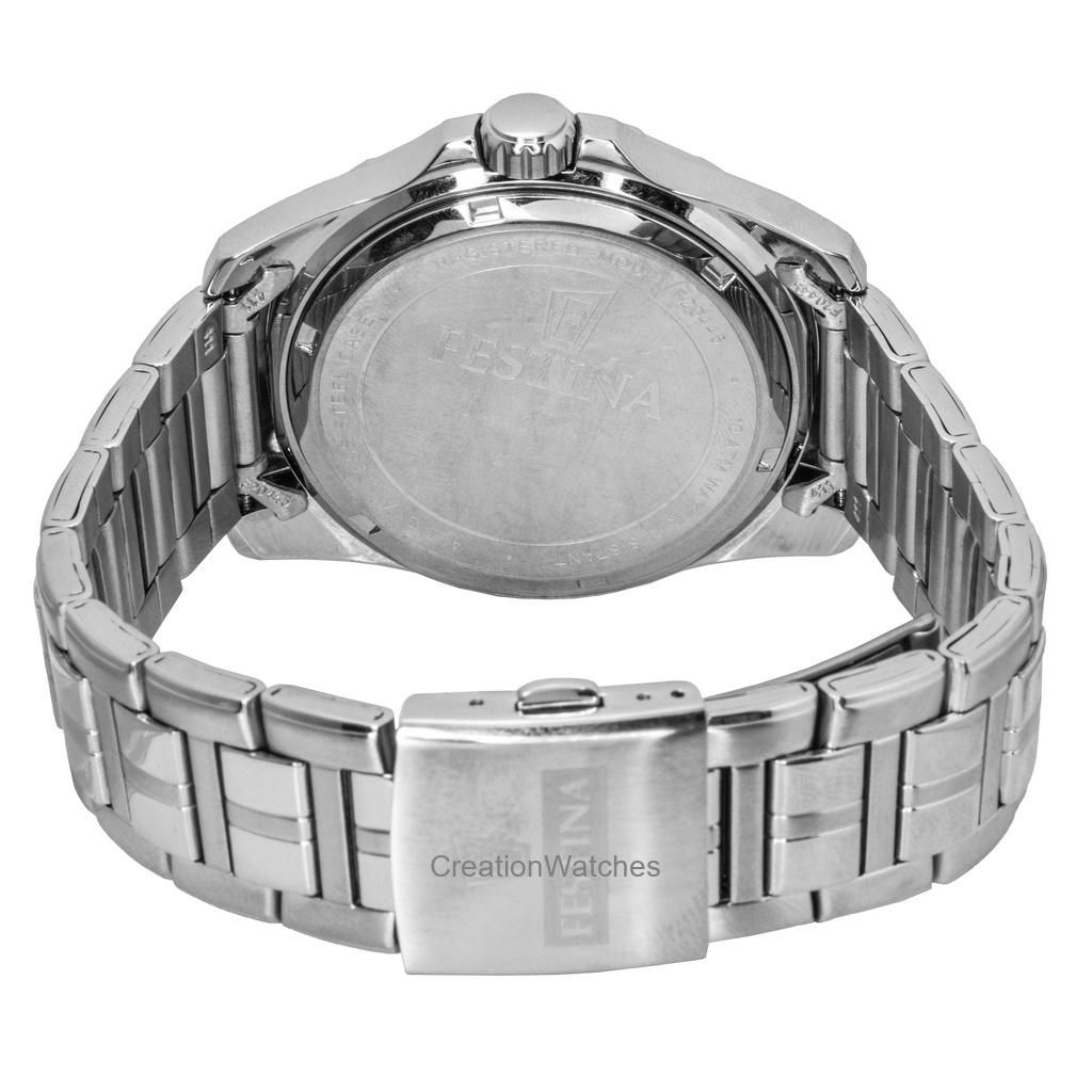 FESTINA Multifunction Stainless Steel Black Dial Quartz F20445-3 100M Men's Watch