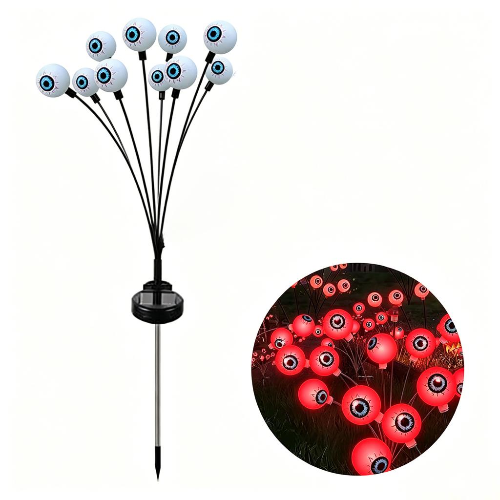 Outdoor Solar Powered Eyeball Garden Stake Lights with Multiple Moving Eye Balls for Halloween Yard Decoration Waterproof Ground Spike Lighting