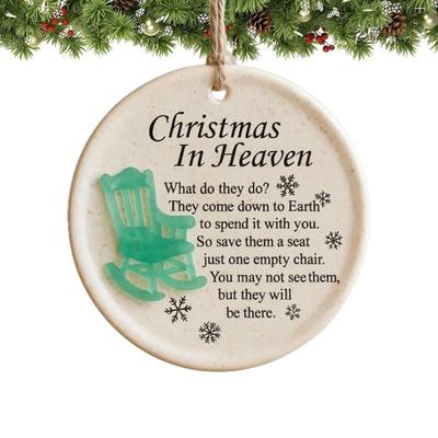 Christmas In Heaven Ornament Empty Chair Christmas Tree Ornament Memorial Gifts for Grieving The Loss of Loved Ones
