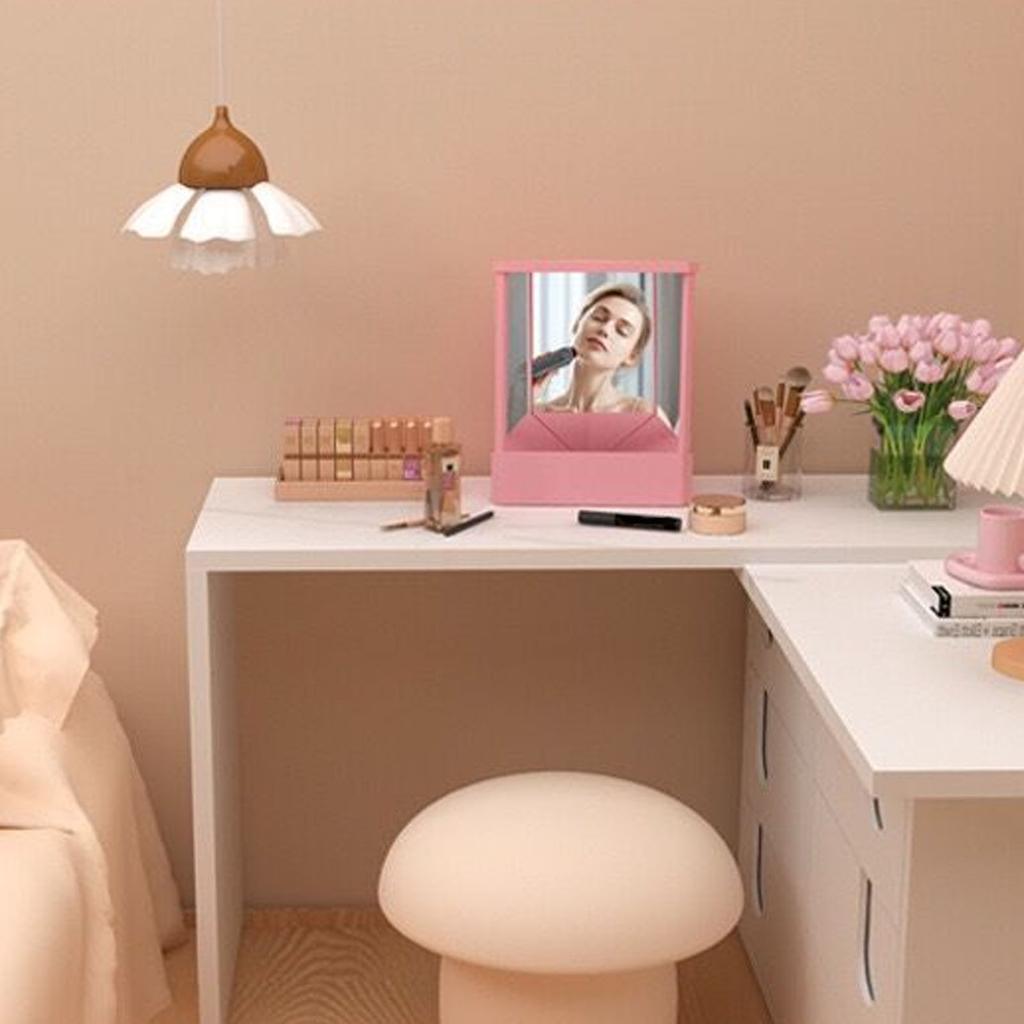 Non Reversing Mirror True Reflection Beveled Standing Cosmetic Inverted Mirror for Desktop Vanity Accurate Grooming