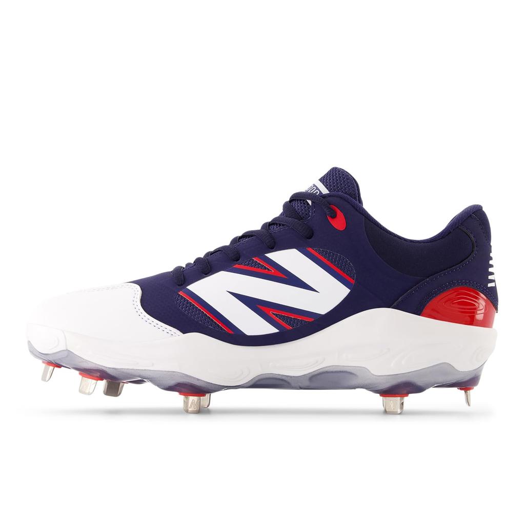 New Balance 3000v7 Fresh Foam Baseball Cleats with Gold RB7 Size 2E Teeth, Men's (Navy/Red), 26.5 Cm,