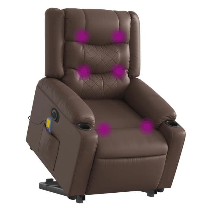 VidaXL Electric Massage Recliner, Relaxation Chair with Adjustable Backrest and Footrest, Salon Seat 3206566