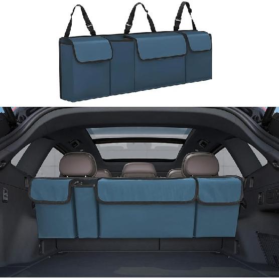 Car Trunk Organizer, Backseat Hanging Large Storage With Adjustable Straps,Waterproof PVC Collapsible Cargo Bag, Car Interior Accessories For Auto