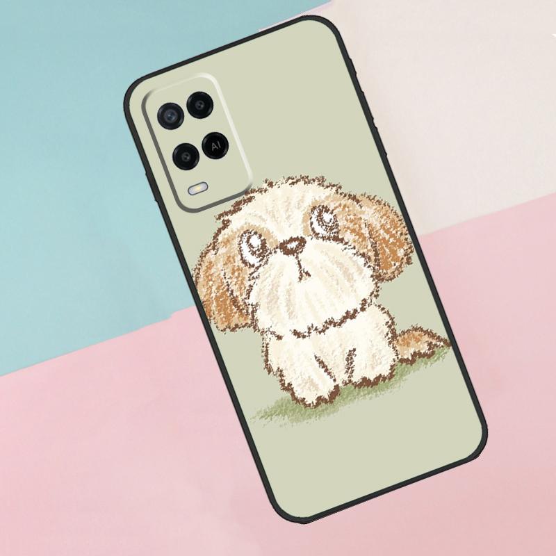 Cartoon Shih Tzu Dog Case For OPPO A83 A91 A93 A1K A15 A16 A52 A72 A3S A5 A9 A31 A53 A53S A54 A74 A94 Cover
