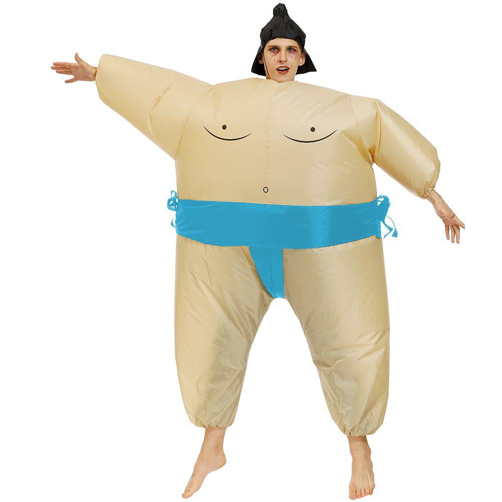 Wrestler Costume Sumo Inflatable Suit Blow Up Party Outfit Cosplay Dress Men Kid
