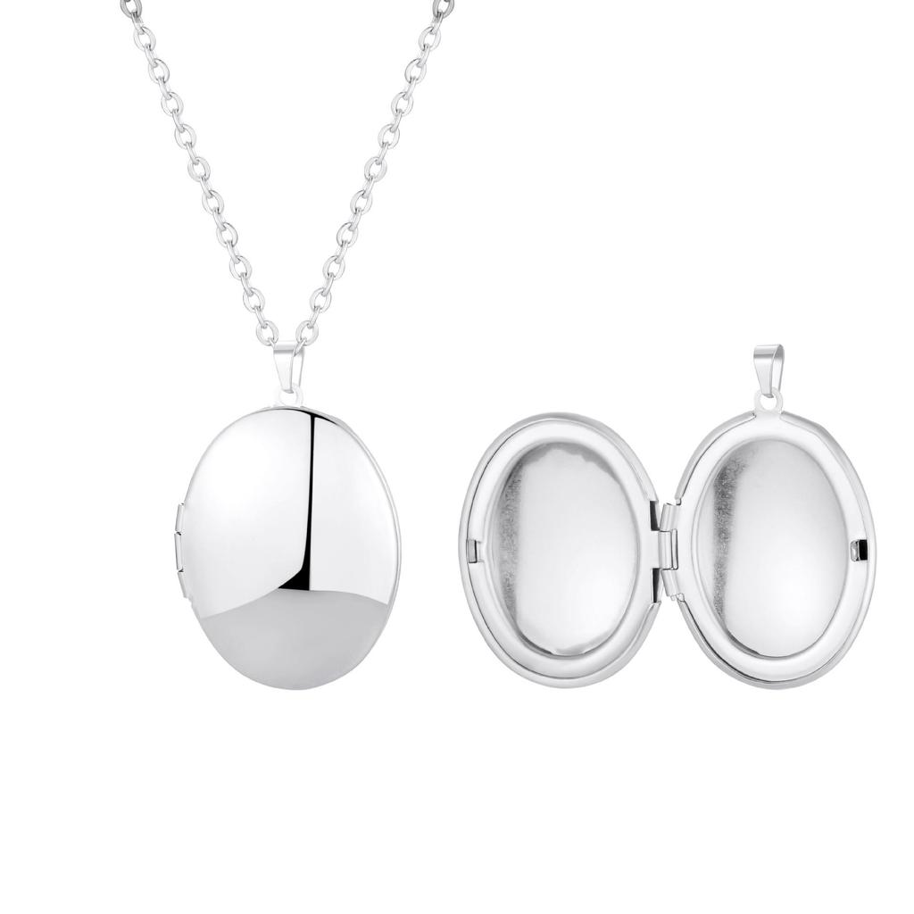 European & American Oval Photo Locket Necklace - DIY Engraving, Creative Gift, Commemorative Jewelry