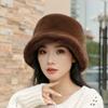 Hat Winter Women's Plush Bucket Hat Autumn and Winter New Warm Imitation Mink Rabbit Fluff Bucket Hat Basin Hat