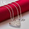 925 Sterling Silver Heart-shaped Hollow Pendant Necklace Fashionable Wedding Jewelry