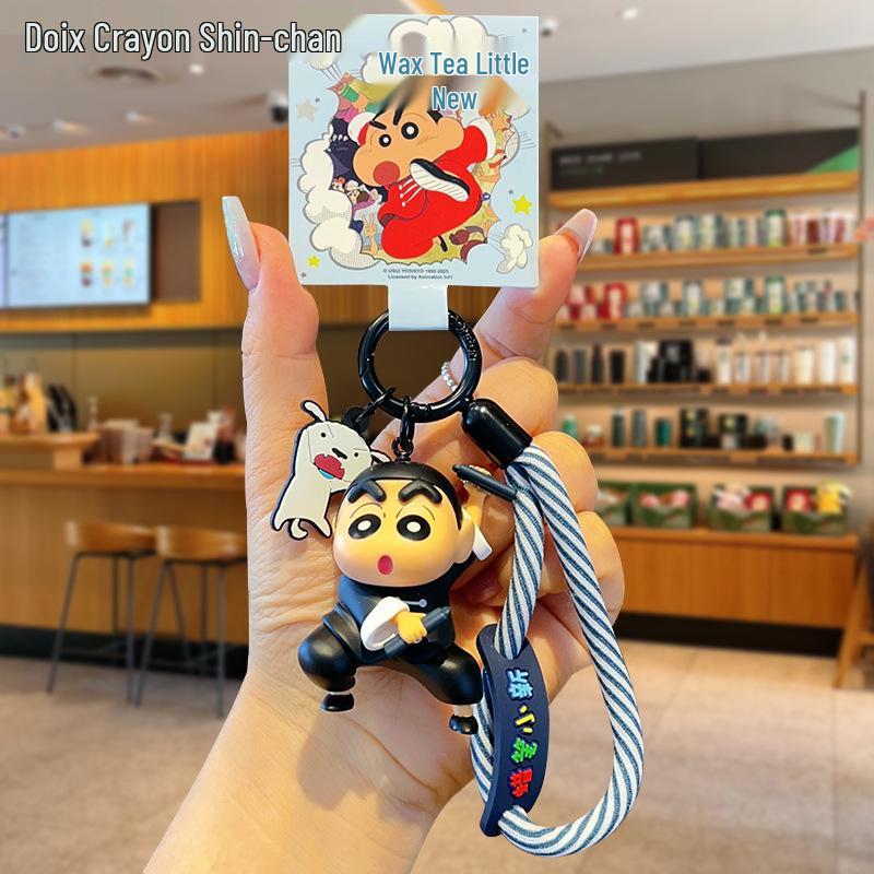 Crayon Shin-chan Doll Keychain: Cute Couple Backpack Pendant & Student Gift Ornament