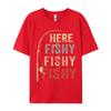 Fishing Here Fishy Funny Geek Normal Man T Shirt Discount Plain Cotton Tops Shirt Print Sweatshirts Wholesale