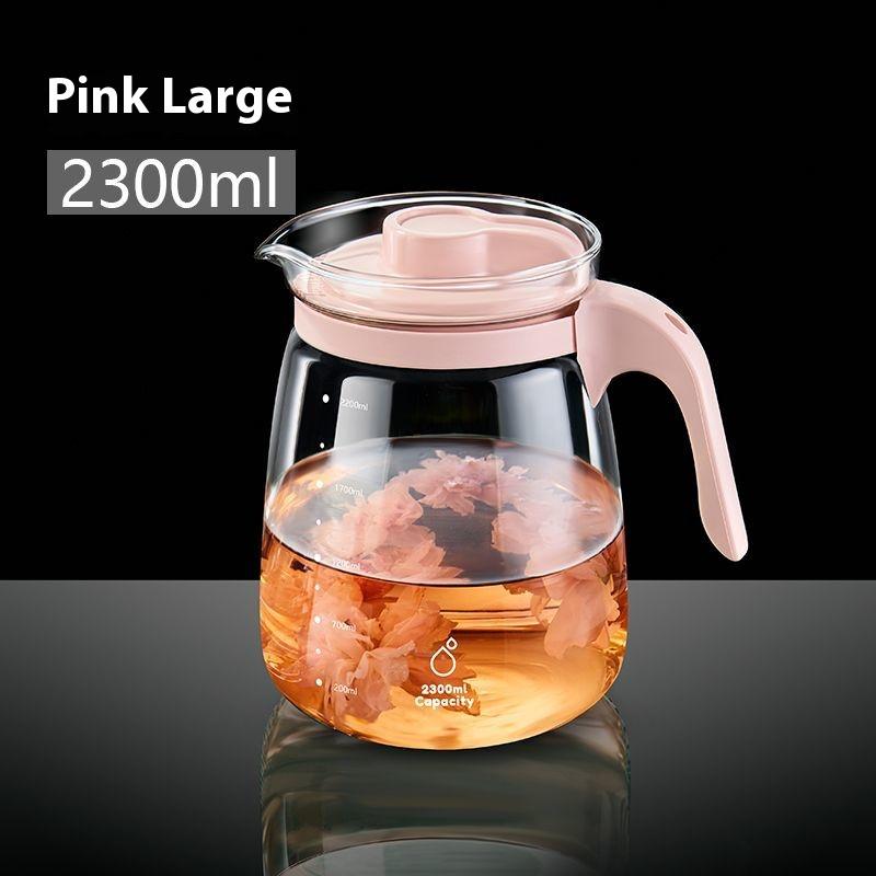 Summer Large Capacity Refrigerator Tea Kettle Tea Separation Cold Kettle Glass High Temperature Flower Teapot Brewing Tea
