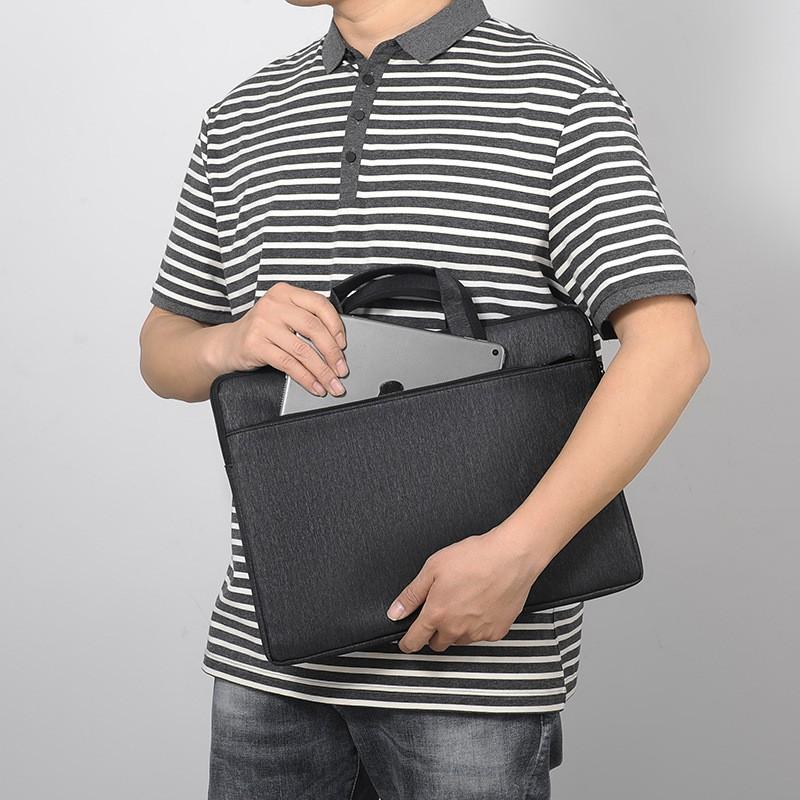 Large Capacity Solid Color Minimalist Briefcase Men Business Commute Laptop Bag 15 Inch