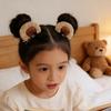 Artificial Bear Ear Hair Clip Hairpin with Bows Animal Ear Barrette Costume for Halloween and Cosplay
