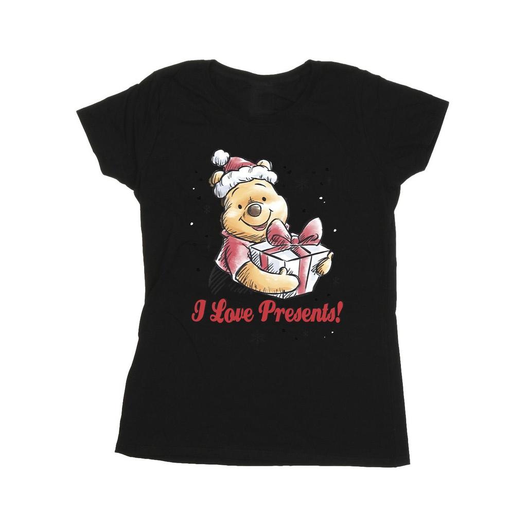 Disney Womens/Ladies Winnie The Pooh Love Presents Cotton T-Shirt