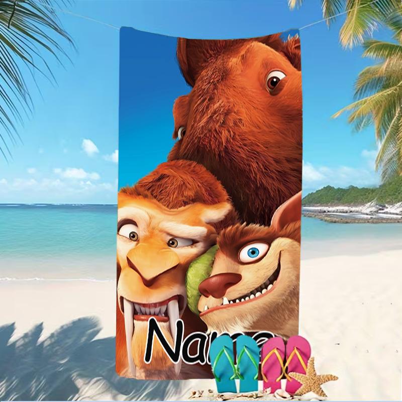 Personalisierbare Strandtücher mit Designs zum Thema Ice Age – Die Entstehung der Dinosaurier. Geeignet für den Strand, Yoga, Sport.;ideal als Strandzubehör