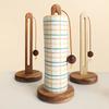 Wooden Kitchen Paper Towel Holder No Drill Wood Roll Paper Stand Plastic Wrap Storage Lazy Cloth Rack