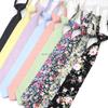 Cotton Floral Kids Elastic Necktie Bowtie Pink Blue Yellow Boys Girls Children Lovely Cute Print Tie School Daily Skinny Ties