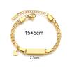 Custom Engraved Children's Titanium Steel Bracelet with Butterfly, Heart, and Star Designs