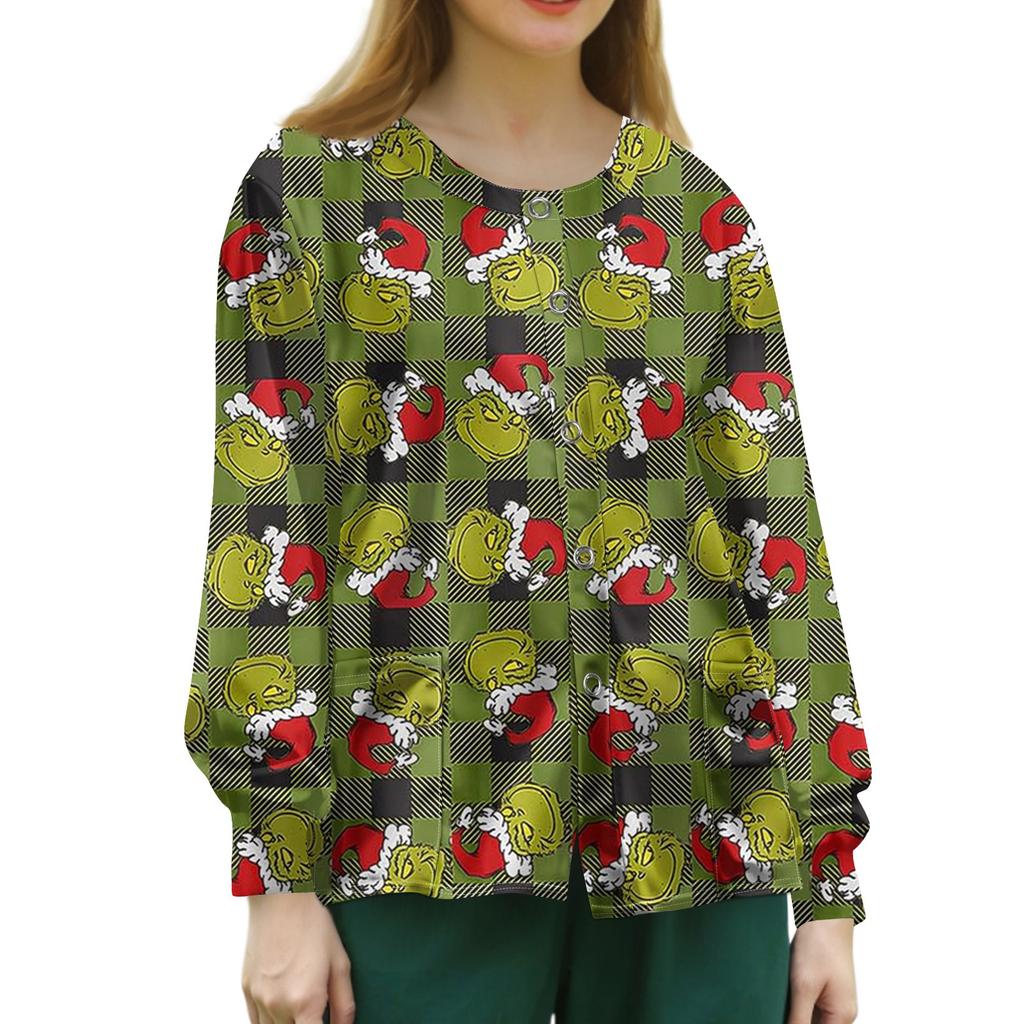 Women's Casual Long Sleeve Single Breasted  Printed Dry-nurse Top