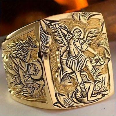 1 Adet Moda Altın Rüzgar Antik Yunan Mitleri ve Efsaneleri Anı Yüzüğü, Yeni Yüzük