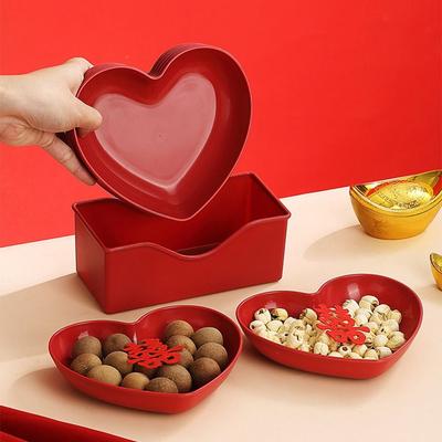 5/10Pcs Plastic Love Fruit Plate Creative Nut Love Plate Party Snack Love Tray  Household