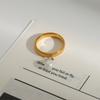 Jiedin European and American stainless steel pearl rings niche rings titanium steel hand jewelry rings