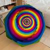 1PC Rainbow Spiral Automatic Folding Umbrella - Compact 8-Rib Design, Durable Plastic & Iron, Lightweight for Outdoor Daily Use, Festive Gift019