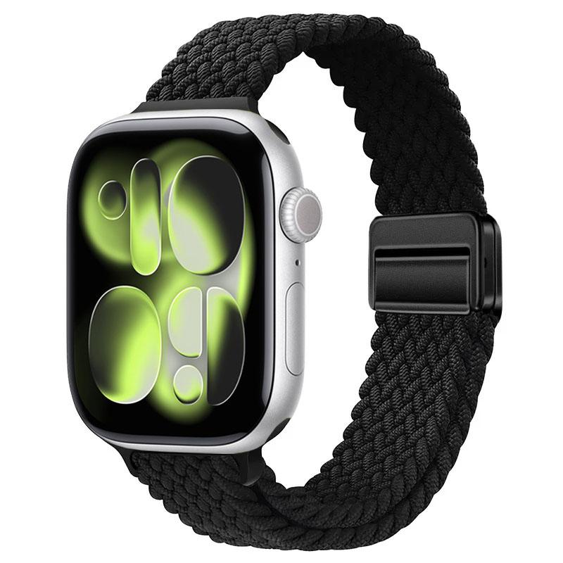 Cinturino intrecciato in nylon per Apple Watch Ultra 3 49mm 11 10 46mm 42mm Braccialetto con fibbia magnetica IWatch 9 8 7 41/45mm 6 5 4 SE 44/40mm