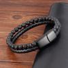 Natural Stone Volcanic Stone Leather Bracelet, Stone Bead Leather Woven Multi-layer Leather Bracelet