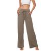 Women's High-waisted Solid-color Drawstring Wide-leg Casual Pants