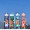 Cartoon Capybara Water Bottles 800ml Capybara Drinking Bottle Transparent Plastic Cup  Bubble Tea