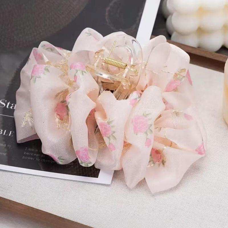 

Elegant Embroidered Bubble Cloud Flower Hair Clips For Women Headwear Hair Accessories Ornament
