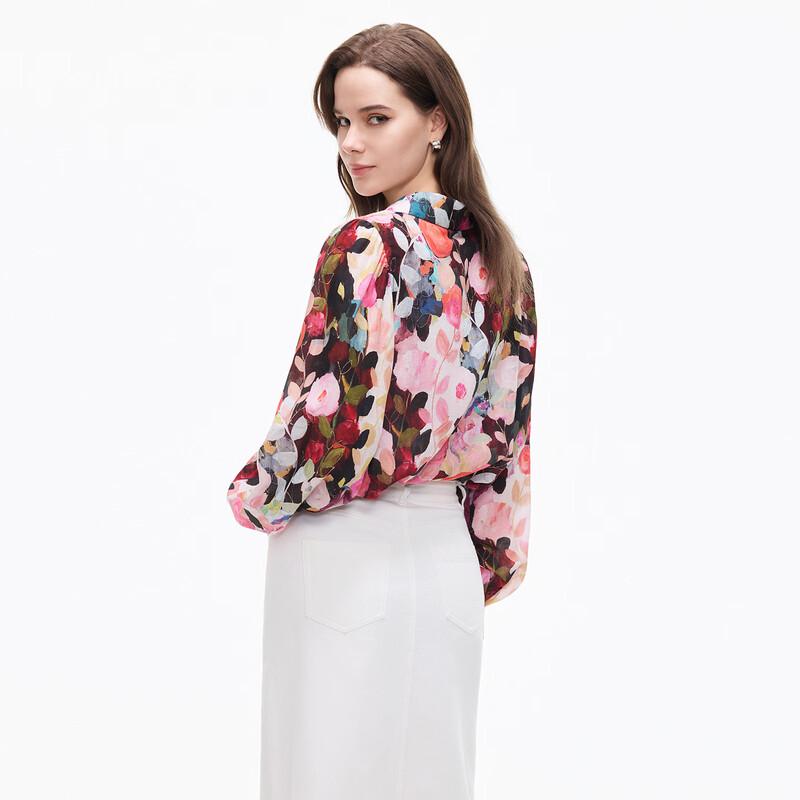 TATO Flower Realm Watercolor Print Long Sleeve Shirt