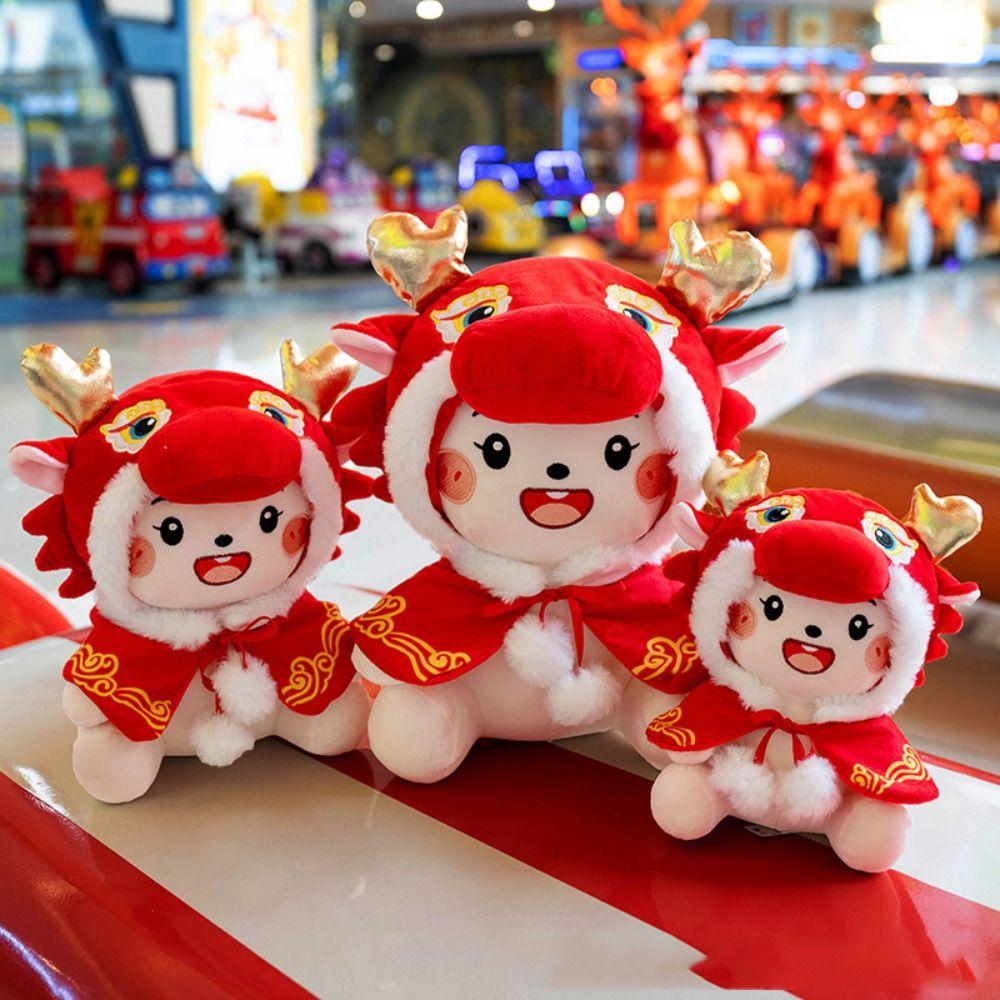 

Soft Chinese Dragons Plush Toys Cartoon Pillow Toy Annual Meeting Wedding Throw Doll