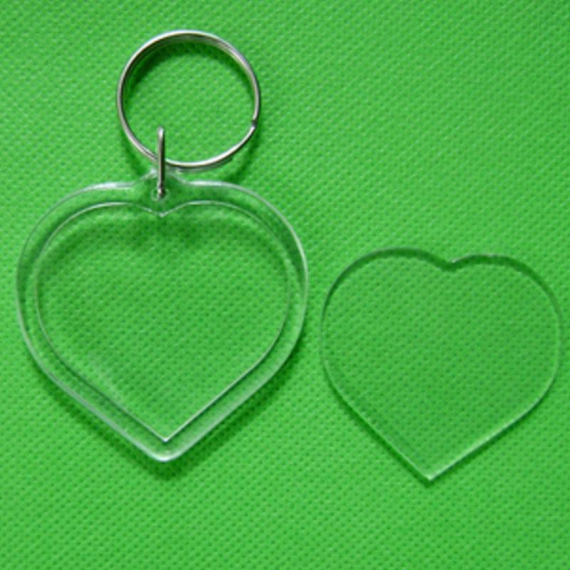 Transparenter Einsatz Foto Schlüsselanhänger Bilderrahmen DIY Rechteck Unisex Acryl Schlüsselanhänger Rohling Frauen Männer Rund