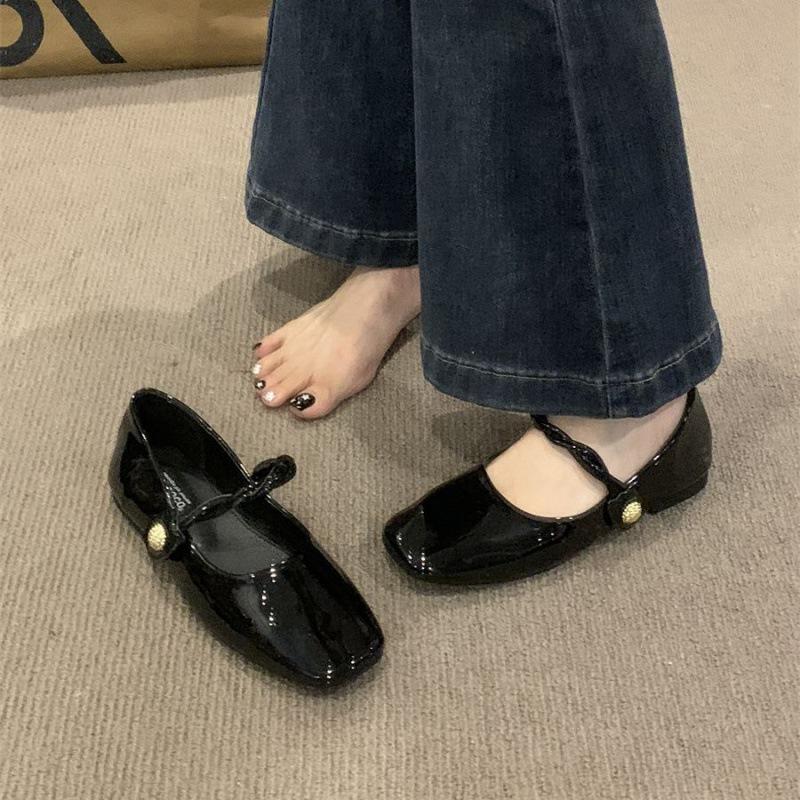 Französischer Xiaoxiangfeng Einzelne Schuhe Damen Frühling Temperament Mit Röcken Sanfte Abendschuhe Mary Jane Kleine Lederschuhe