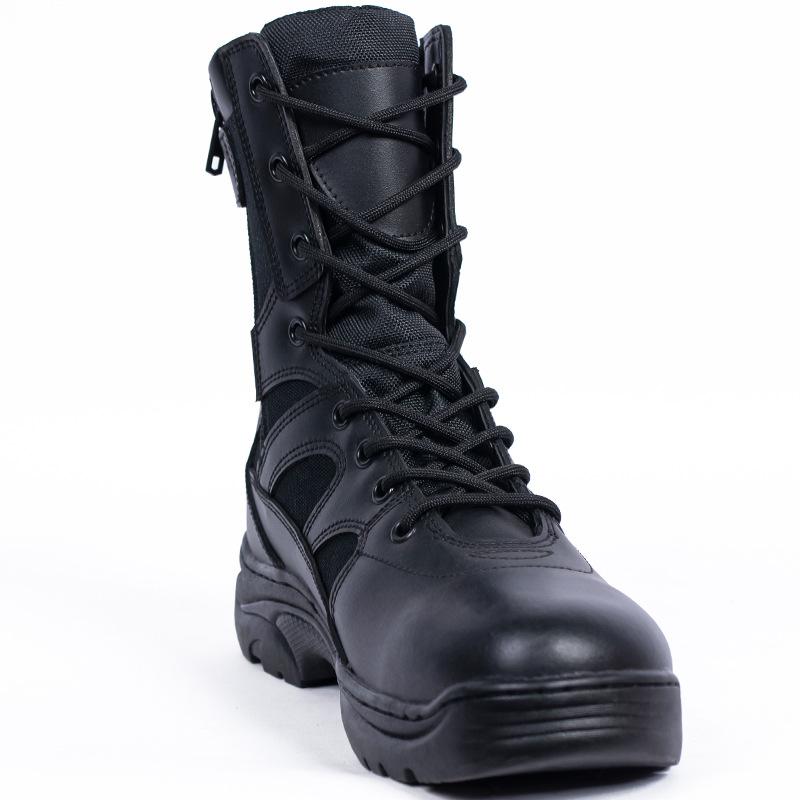 Outdoor Leisure High Top Boots Genuine Leather Breathable Training Shoes Black Sand Proof Desert Wear-resistant