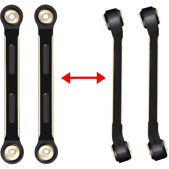 8PCS Black Coating Brass Links Rod Linkage Set for Axial AX24 XC-1 1/24 RC Crawler Car Upgrade Parts