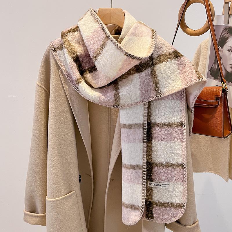 Wind retro leopard print imitation cashmere scarf women's autumn and winter new Spice Girl shawl thickened warm scarf