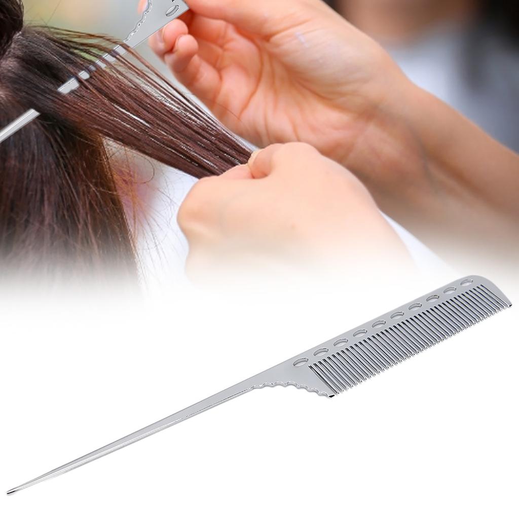 Salon Rat Tail Hair Comb Men Women Styling Comb Professional Barber Aluminum Metal Comb